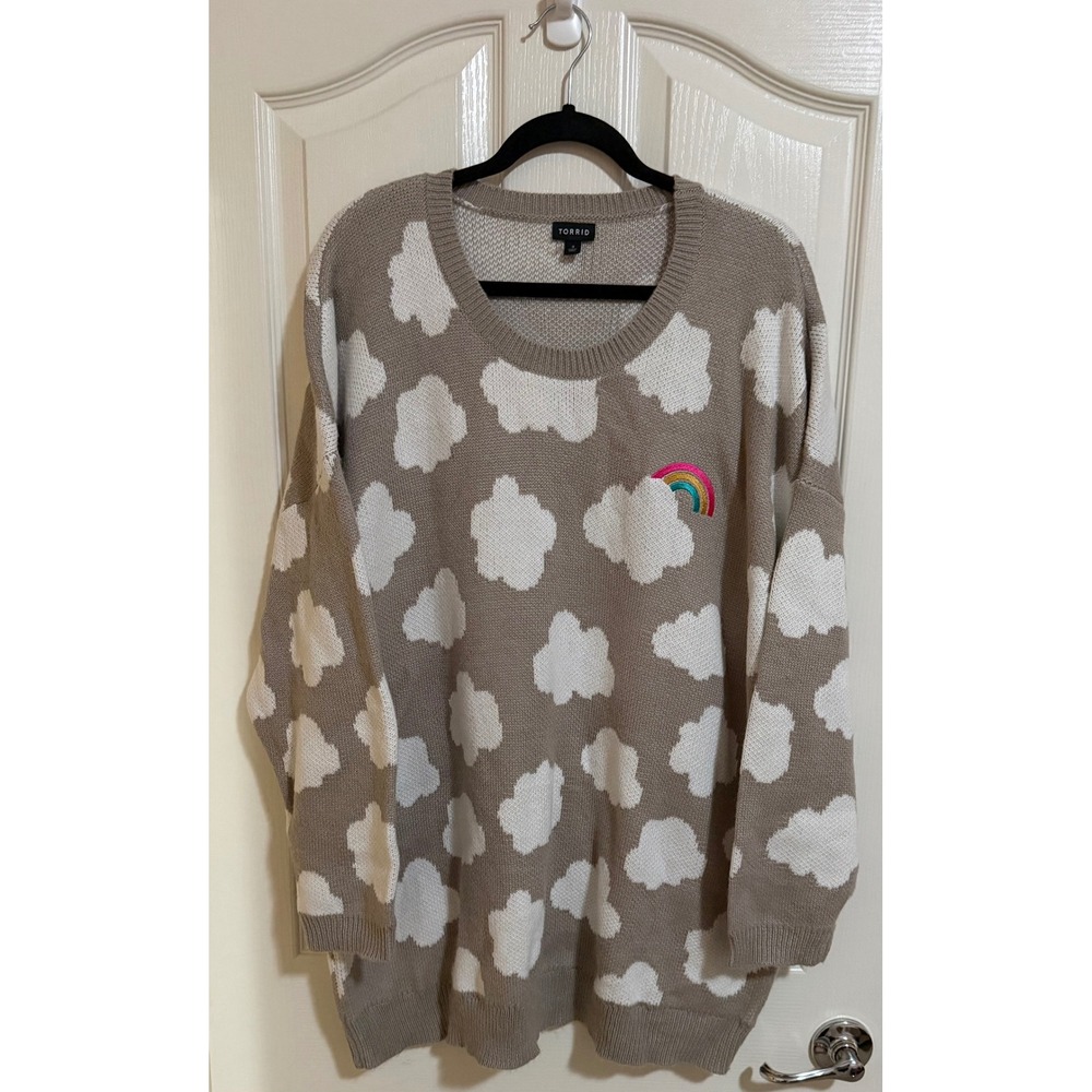 TORRID Rainbow Cloud Crewneck Sweater Plus Woman 3 ( 22-24) Gray Cozy Casual - Picture 2 of 6